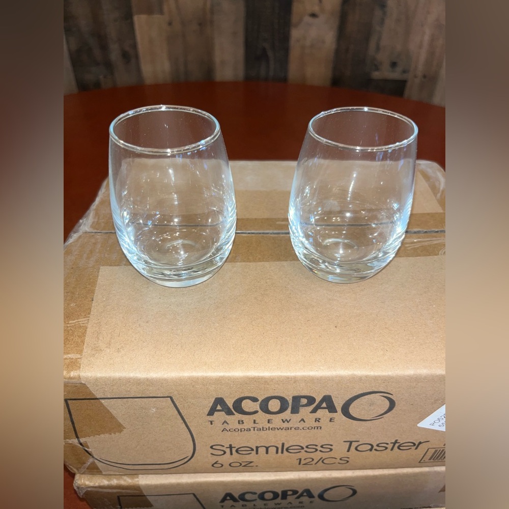Acopa 6 oz. Customizable Stemless Wine Tasting Glass - 12/Case